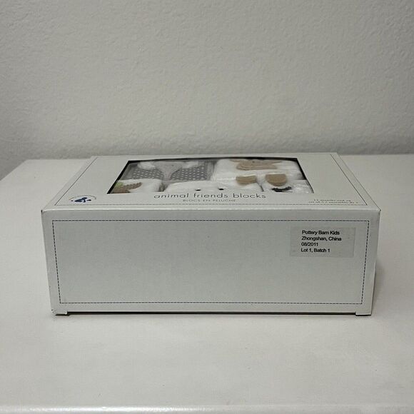 Pottery Barn Kids Animal Friends Soft Blocks Plush Rattle Set of 5 NEW - Picture 12 of 13